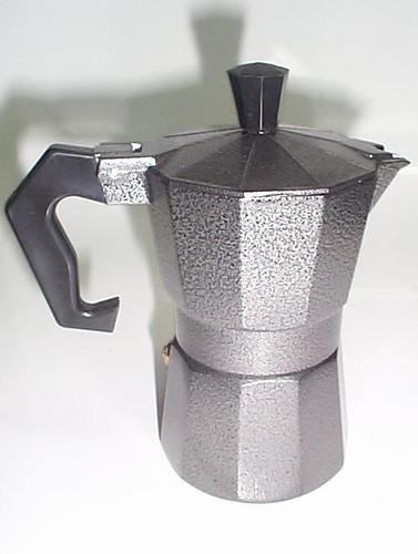 cafetera aluminio esmaltada gris 1 taza