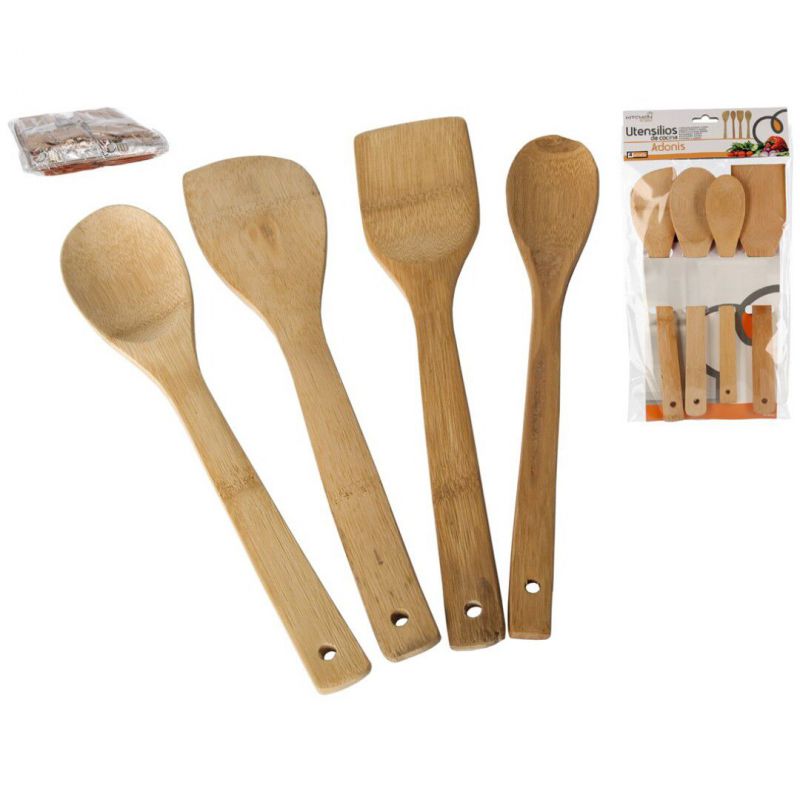utensilios cocina x4 adonis bambu