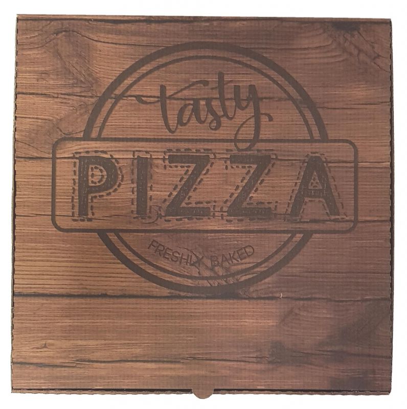caja pizza 26x26 kraft wood 100unid