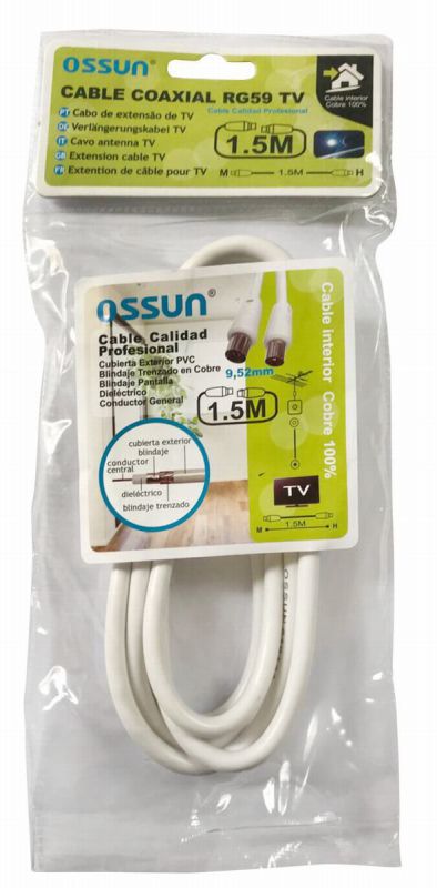 cable antena tv rg59 9,5mm 1,5 m