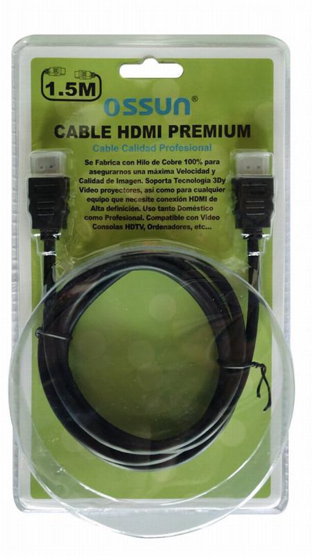 cable hdmi alta definicion 14x4,5mm  1,5 m