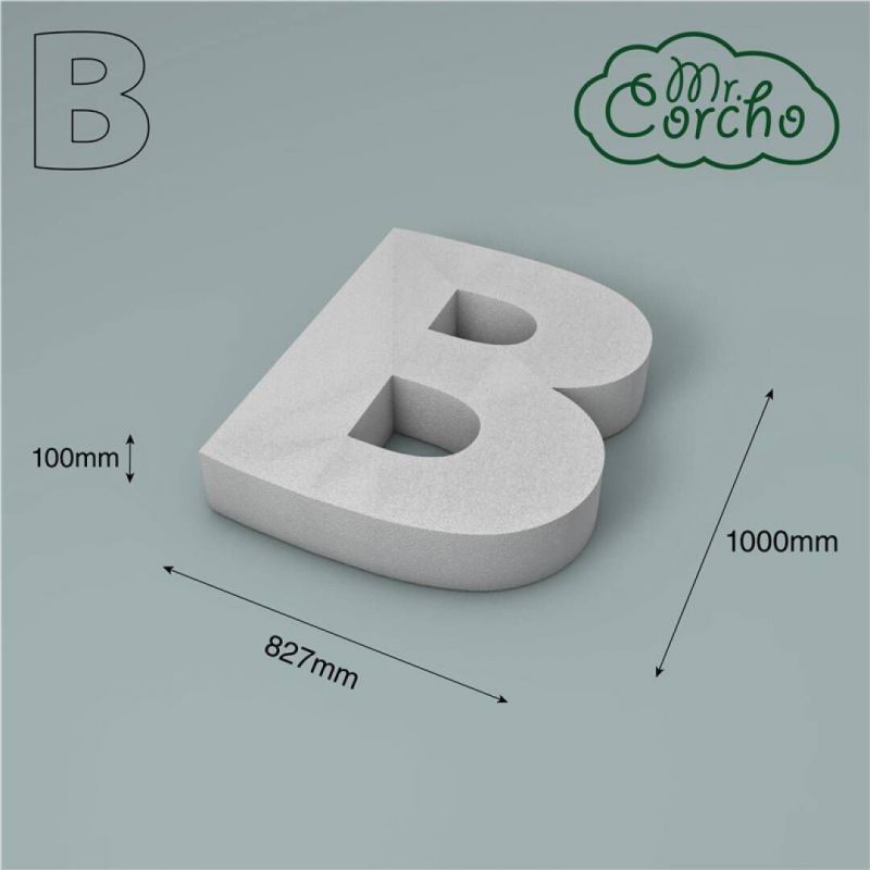 modelo letra b 1000x100mm corcho