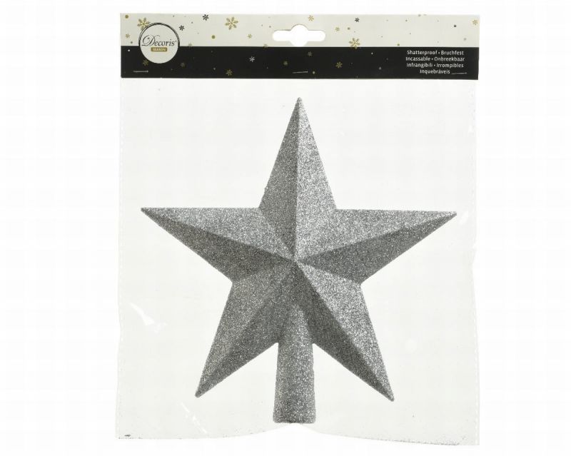 estrella arbol 19x4,2cm plata brillo