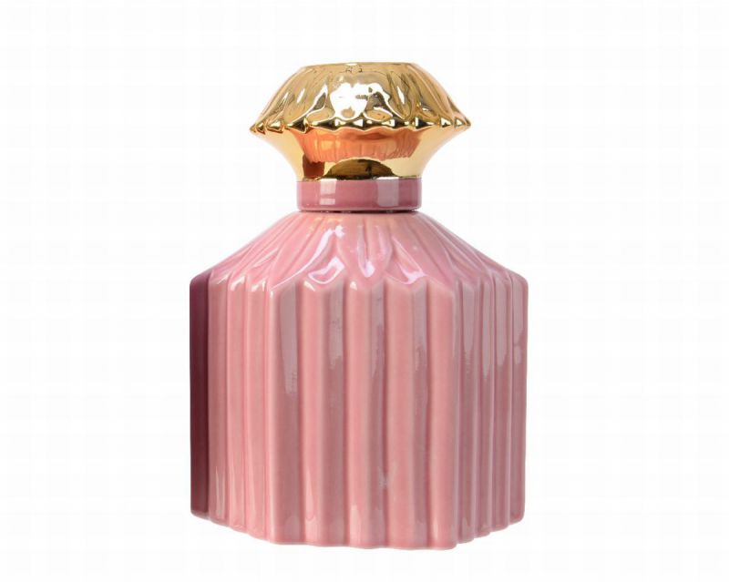 bote perfume resina 20,3cm rosa