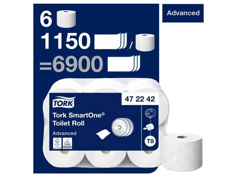 tork t8 smartone® papel 1150 servicios 6 unds