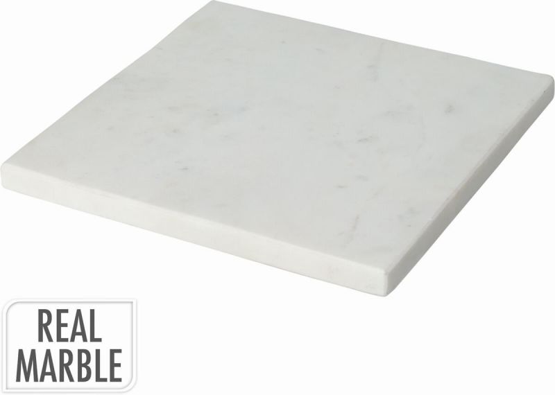 plato cuadrado plano marmol blanco 20x20xh1,5cm