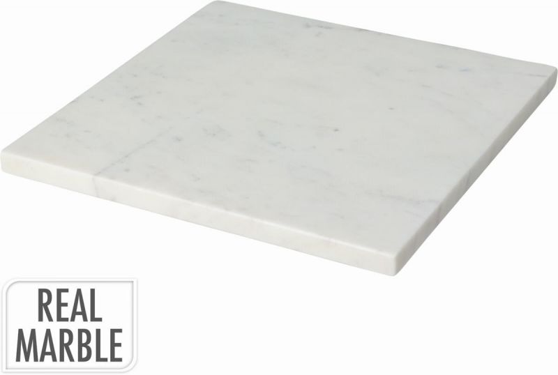 plato cuadrado plano marmol blanco 25x25xh1,5cm