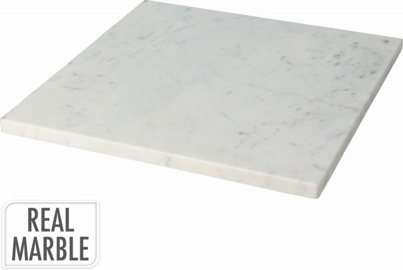 plato cuadrado plano marmol blanco 30x30xh1,5cm