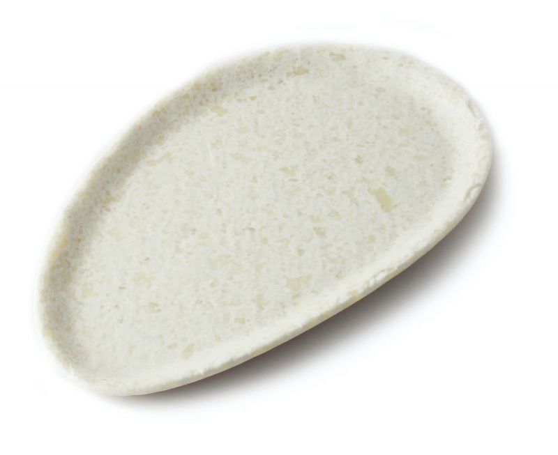 plato ovalado 25x15x1,5cm blanco marmol melamina