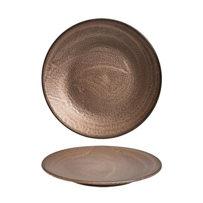 plato llano round gordion bronce 28cm