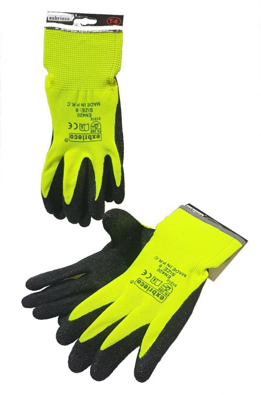 guantes trabajo amarillo nylon talla 8