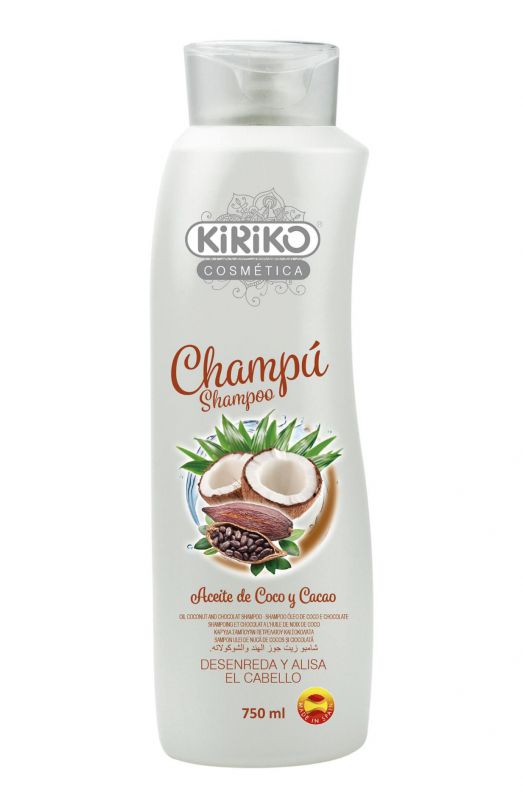 champu aceite coco y cacao kiriko 750ml