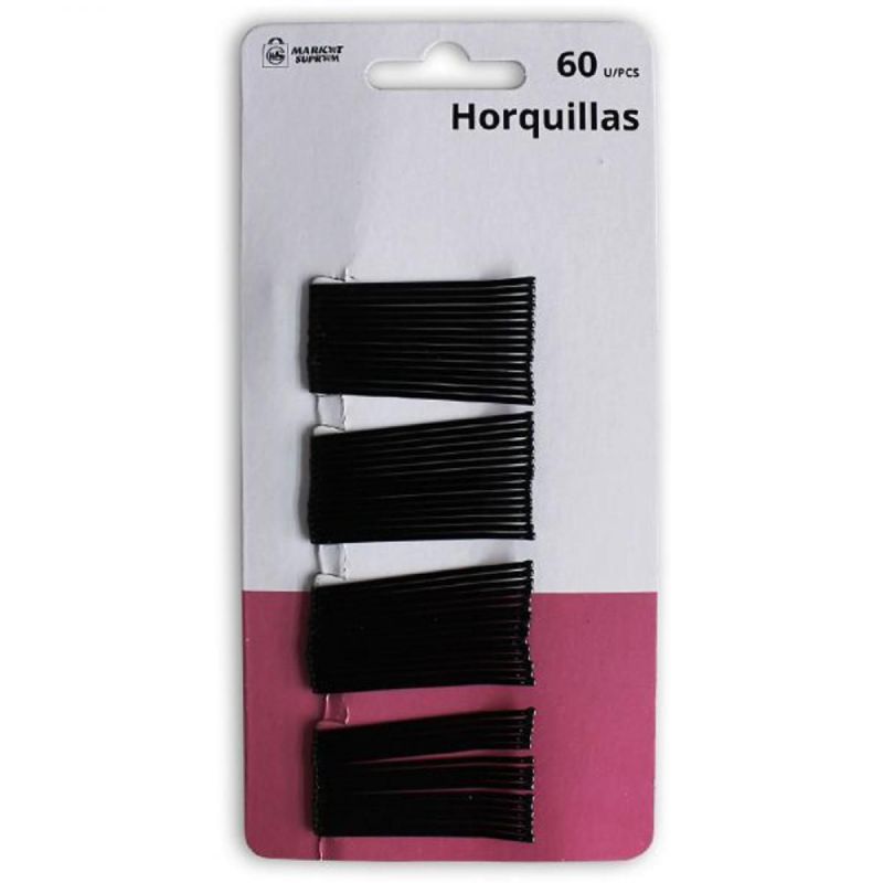 clip horquilla negra 5cm 60pzs