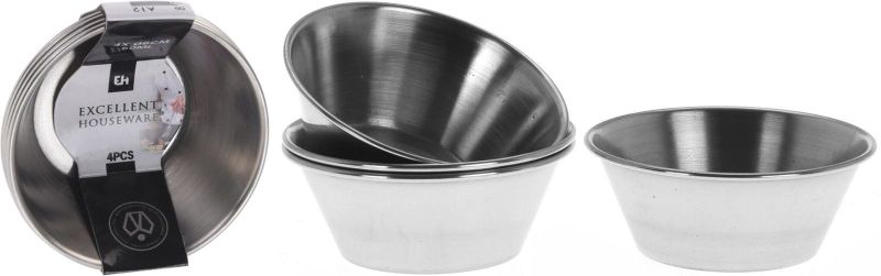 set 4 bowl acero inox 6cm