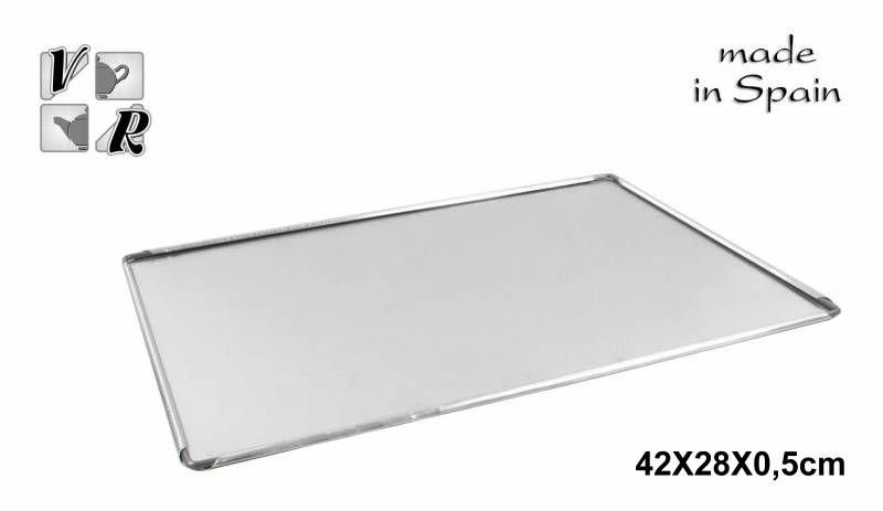 bandeja rect.c/borde aluminio 40x28x0,5cm