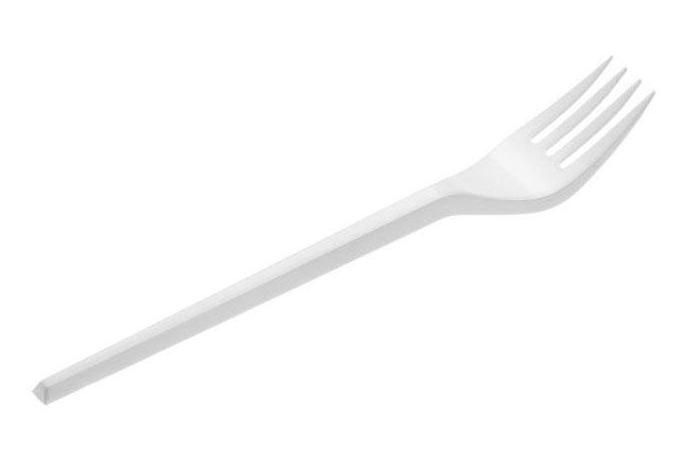 tenedor plastico blanco 100und