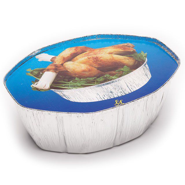 tapa envase aluminio oval pollo 2600ml 125unid