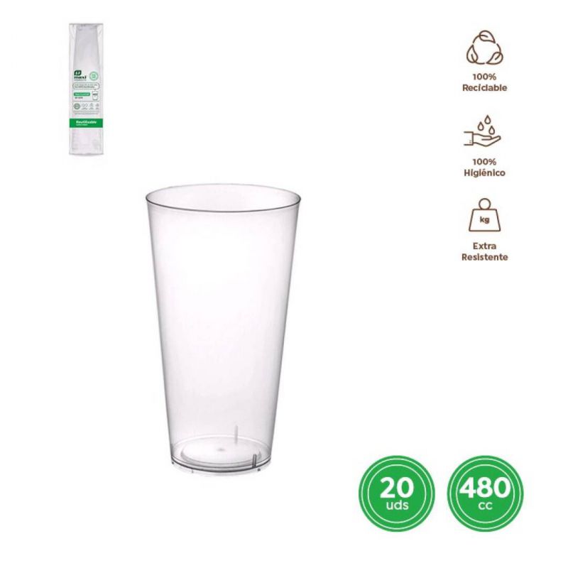 vaso cocktail 480ml reutilizable 20unid