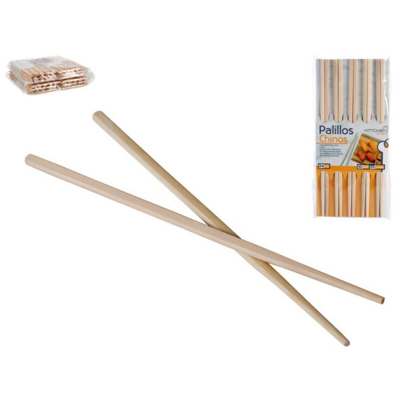 set 10 palillos chinos 24cm - bambu
