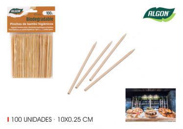 set 100 pinchos bambu 100x2.5mm algon