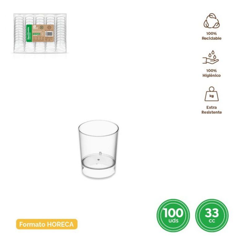vaso chupito reutilizable 3,3cl (1oz) ps 100 uds