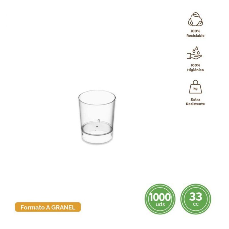 vaso chupito reutilizable 3,3cl (1oz) ps 1000 uds