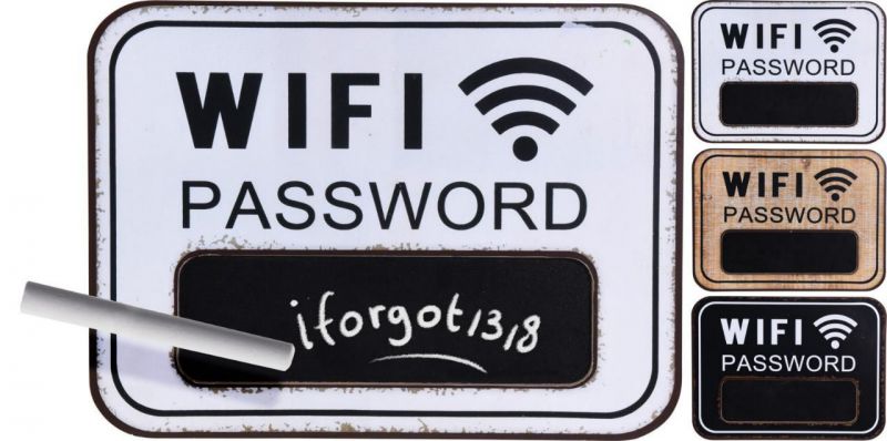 cartel pizarra clave wifi deco surtido