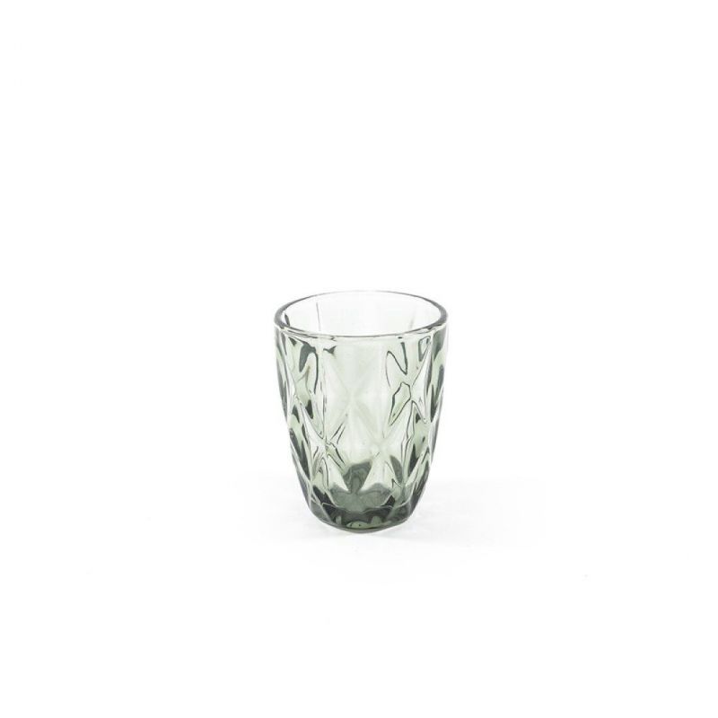 vaso vidrio jewel 10x8cm verde oliva