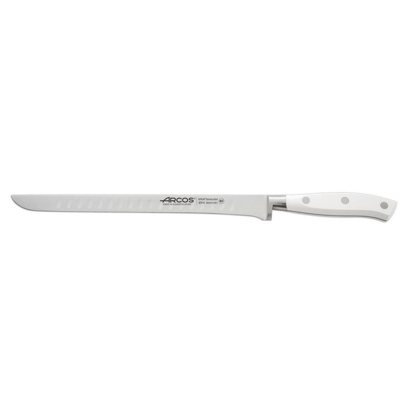 cuchillo jamonero alveolado riviera blanco 250mm a