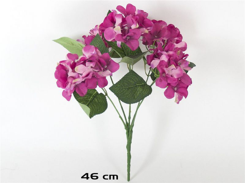 ramo hortensia x5 46cm fucsia