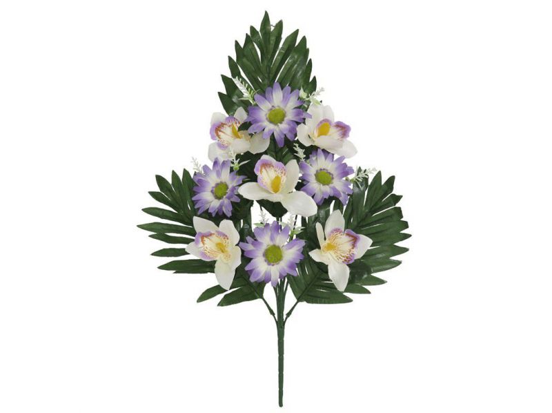 ramo palma orquidea/daisy x9 50cm violeta
