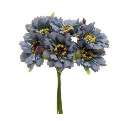 pomo margarita x6 flores azul ceniza