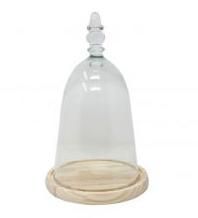 urna vidrio 15x30cm c/pomo (cupula más madera)