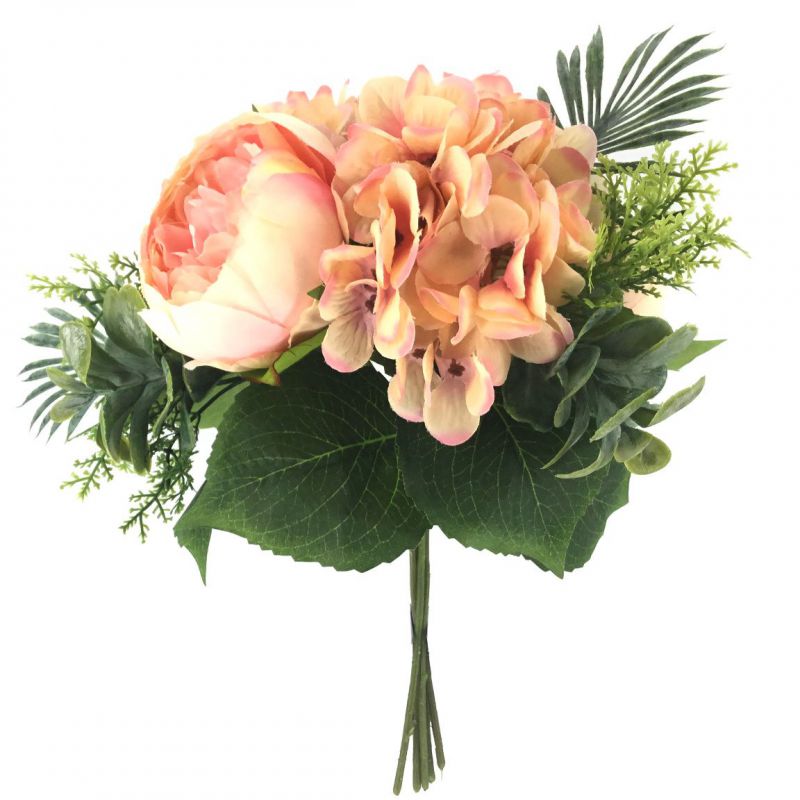 atado peonias hortensias 33cm rosa