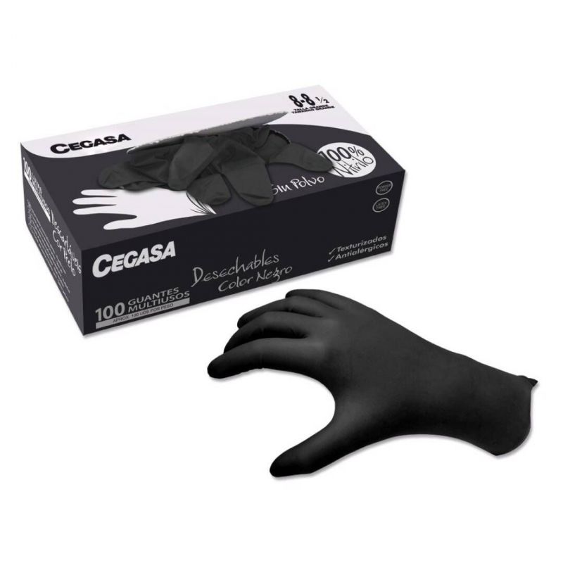 guantes nitrilo negro s/p cegasa t. 8 100unid