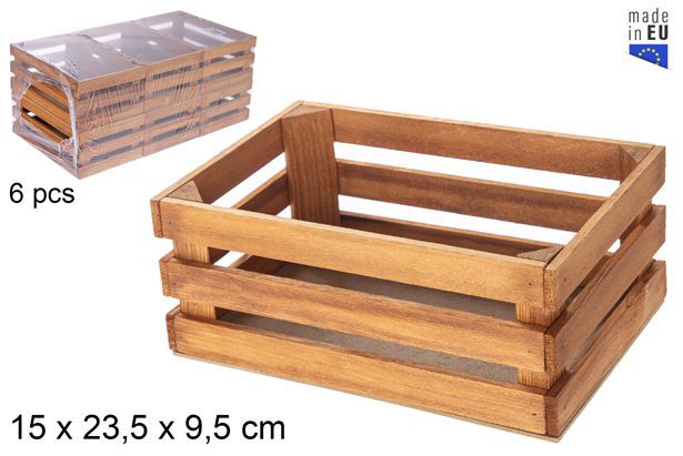 caja madera listones marron