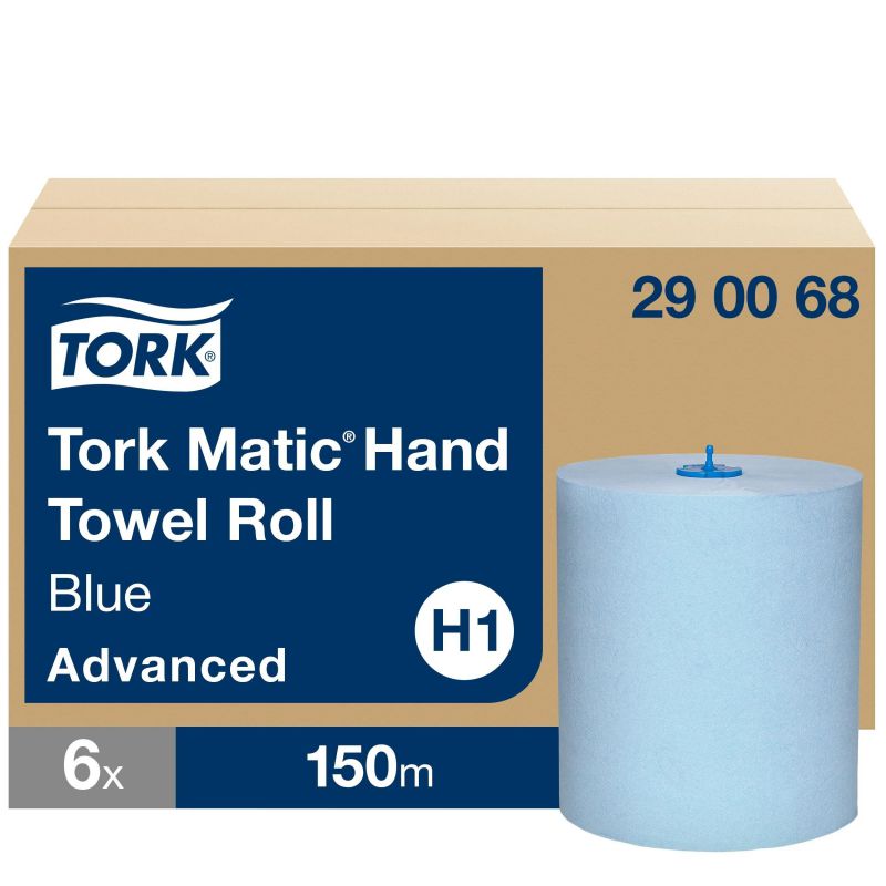 tork h1 matic® toalla de mano azul en rollo 150mx2
