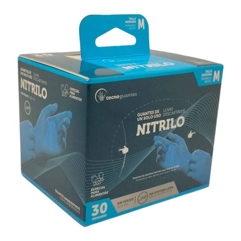 caja guante nitrilo azul t-m 30unid