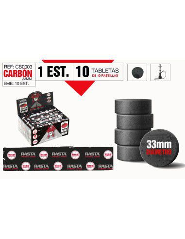 carbon rasta 33mm 10 tabletas