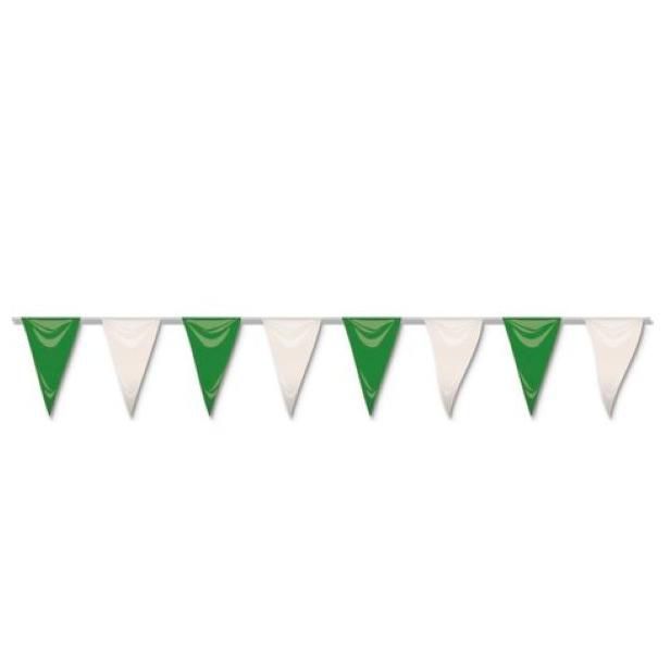 bandera triangulo plastico verde/blanco 50mts
