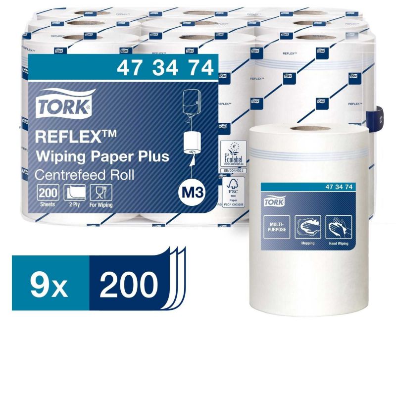 tork m3 reflex® papel secado 1800 servicios 9 unds