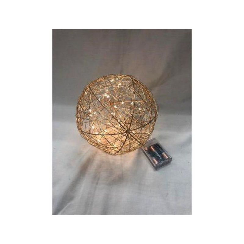 esfera metálica con luces led de 20 cm bateria