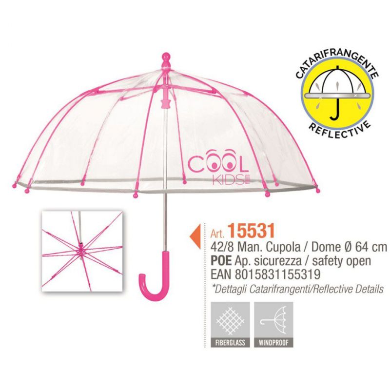 paraguas infantil 42/8 man poe rosa fibra vidrio