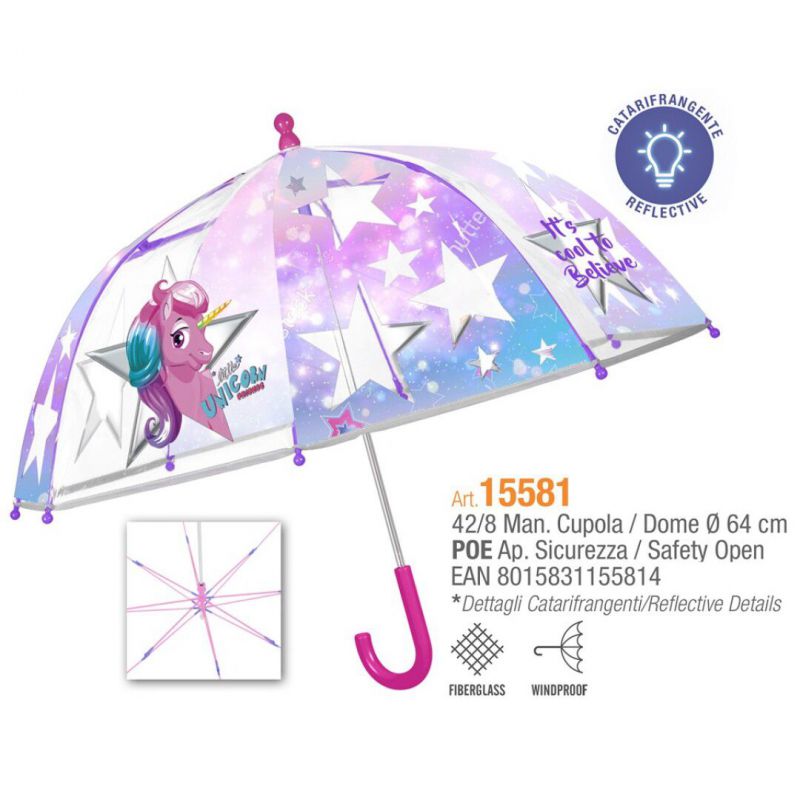 paraguas niña 42/8 man. poe unicornio