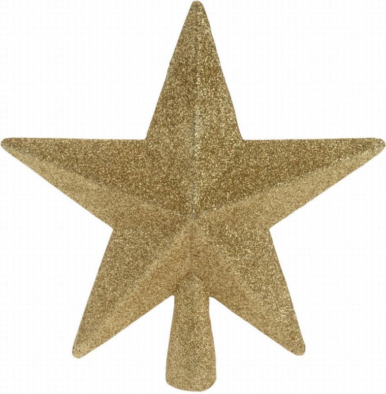estrella arbol navidad 19cm brillos oro