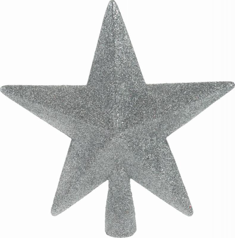 estrella arbol navidad 19cm brillos plata