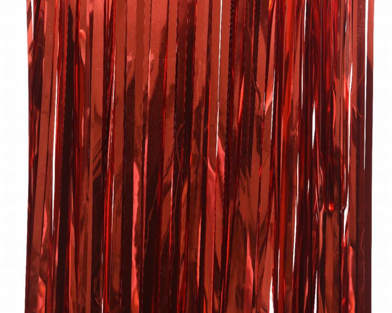 cortina brillo 200x90cm rojo