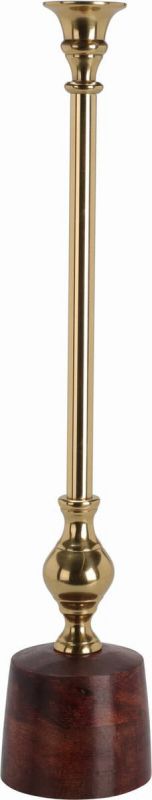 candelabro dorado base madera 45cm