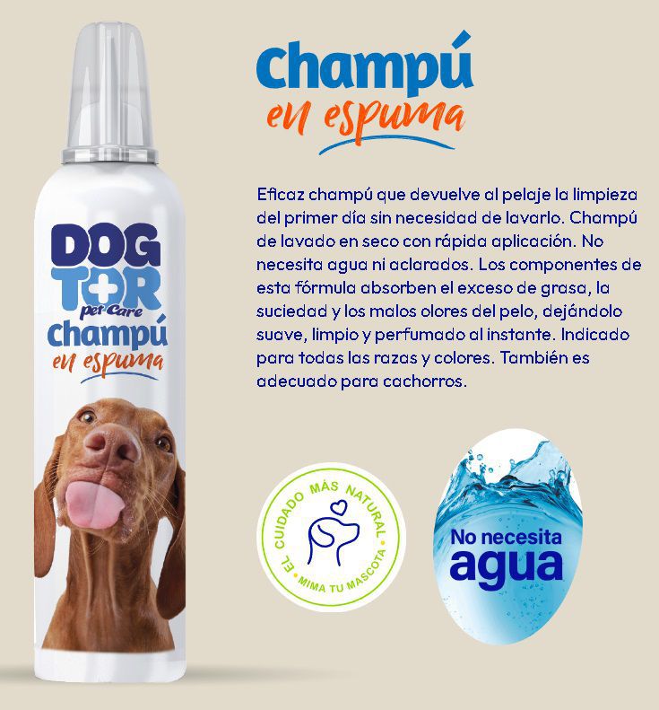 champu espuma seca 200ml dogtor pet care