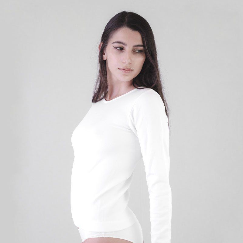 camiseta mujer termal s/costura t.m blanco